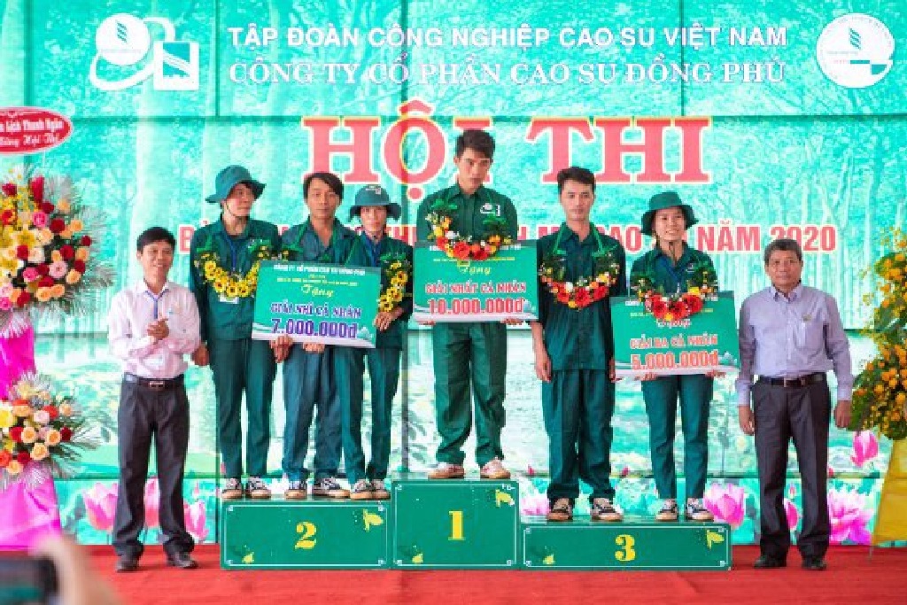 Tân Lập 4 lần liên tiếp giải nhất Bàn tay vàng Cao su Đồng Phú