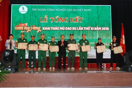 Cao su Phú Riềng nhất cá nhân và đồng đội Hội thi “Bàn tay vàng” năm 2018
