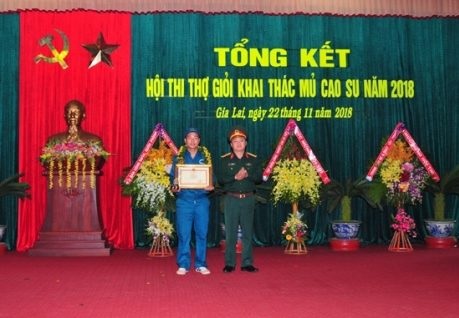 56 thí sinh thi “Bàn tay vàng khai thác cao su” Binh đoàn 15