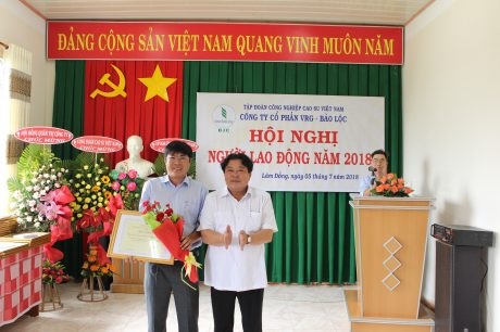 Thu nhập NLĐ VRG Bảo Lộc trên 23 triệu đồng/tháng